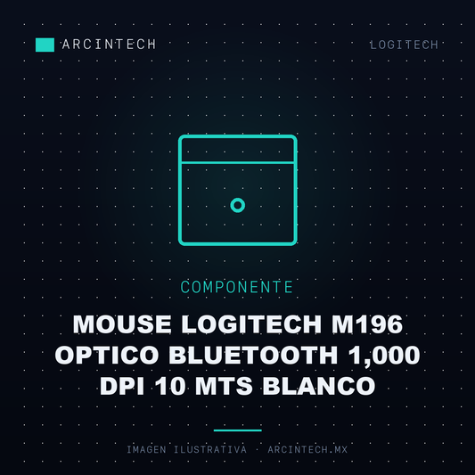Mouse Logitech M196 Optico Bluetooth 1,000 Dpi 10 Mts Blanco