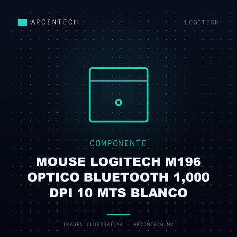 Mouse Logitech M196 Optico Bluetooth 1,000 Dpi 10 Mts Blanco