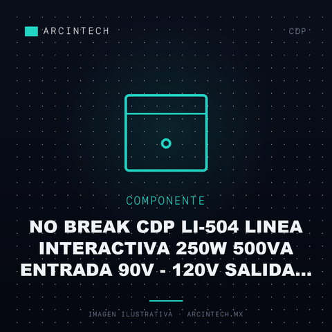 No Break Cdp LI-504 Linea Interactiva 250W 500VA Entrada 90V - 120V Salida 120V 4 Salidas