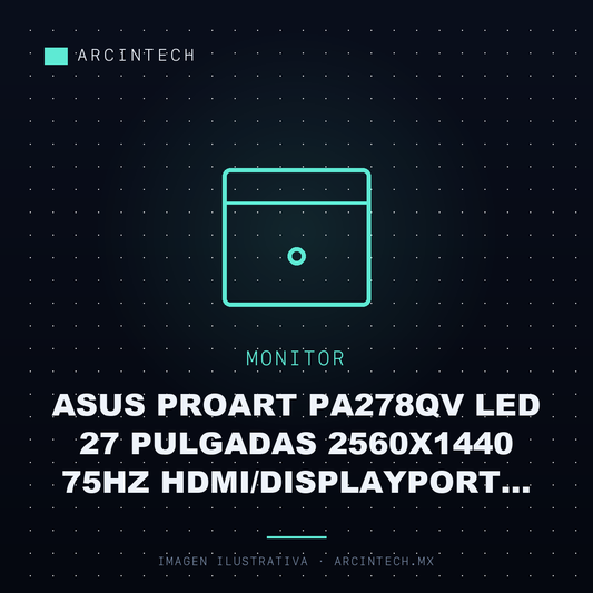 Monitor ASUS Proart PA278QV LED 27 Pulgadas 2560X1440 75Hz Hdmi/displayport Bocinas Integradas Negro