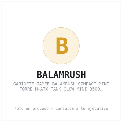 Gabinete Gamer Balamrush Compact Mini Torre mATX Tank Glow Mini 3500 Negro