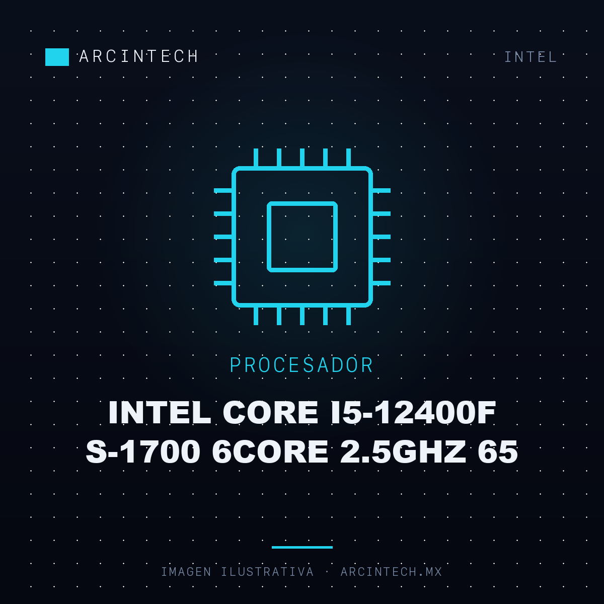 Procesador Intel Core I5-12400F S-1700 6CORE 2.5GHz 65