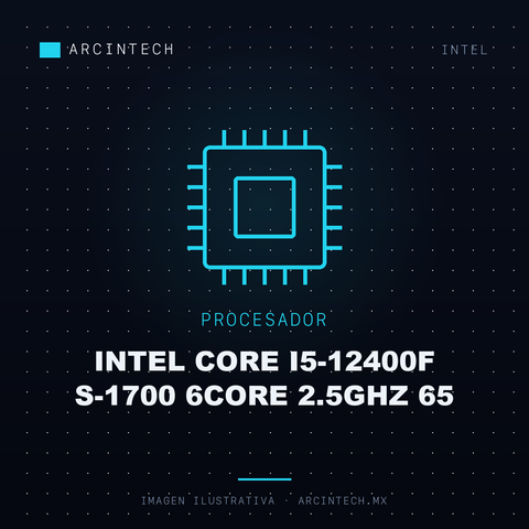 Procesador Intel Core I5-12400F S-1700 6CORE 2.5GHz 65