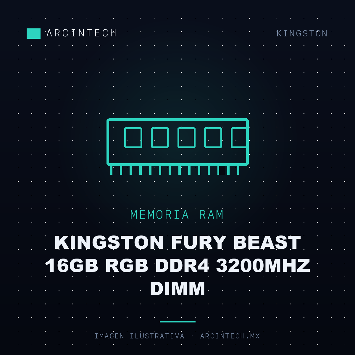 Memoria RAM Kingston Fury Beast 16GB RGB DDR4 3200MHz Dimm