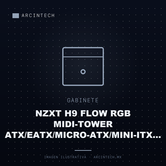 Gabinete NZXT H9 Flow RGB Midi-tower Atx/eatx/micro-atx/mini-itx USB 3.0 sin Fuente 7 Ventiladores Instalados Negro