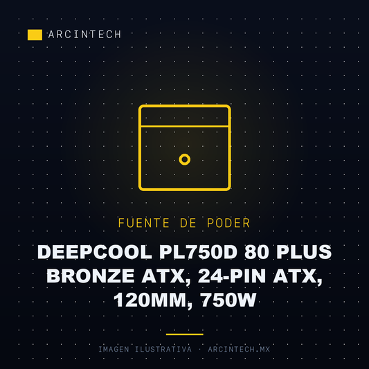Fuente de Poder Deepcool PL750D 80 Plus Bronze Atx, 24-PIN Atx, 120MM, 750W