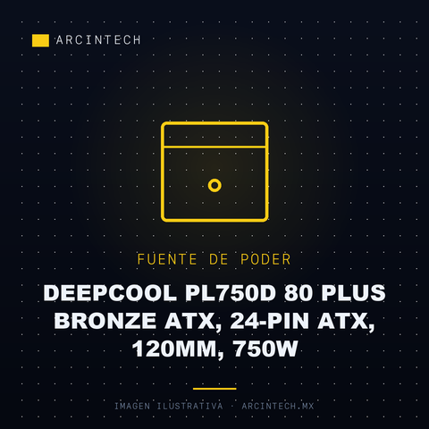 Fuente de Poder Deepcool PL750D 80 Plus Bronze Atx, 24-PIN Atx, 120MM, 750W