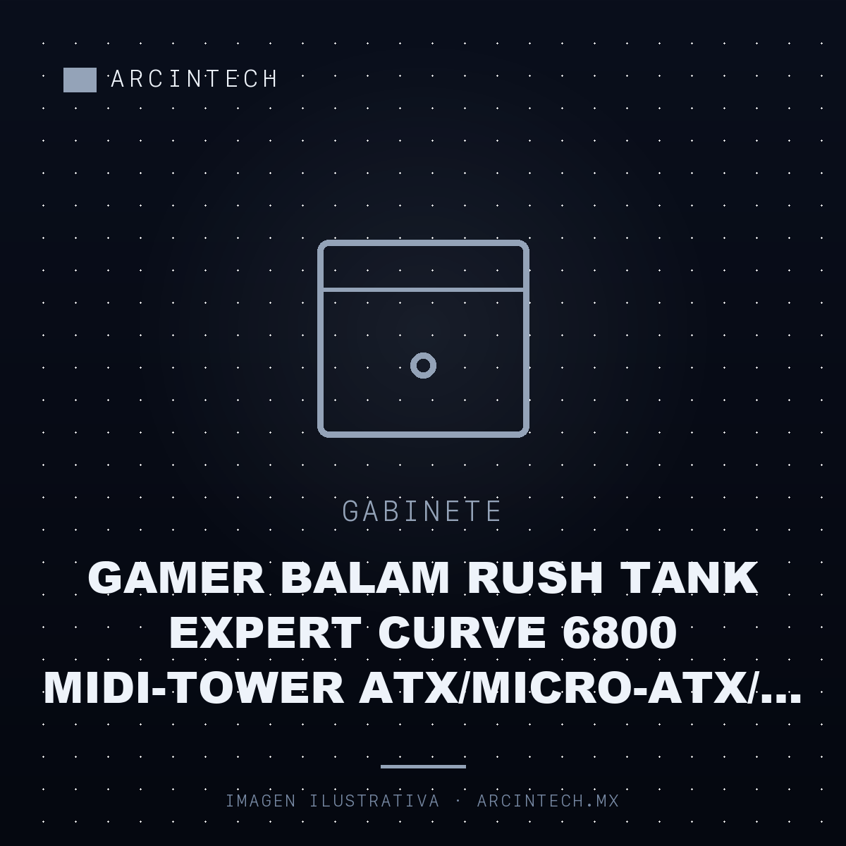 Gabinete Gamer Balam Rush Tank Expert Curve 6800 Midi-tower Atx/micro-atx/ ITX USB 2.0/3.0 sin Fuente 3 Ventiladores Instalados Negro