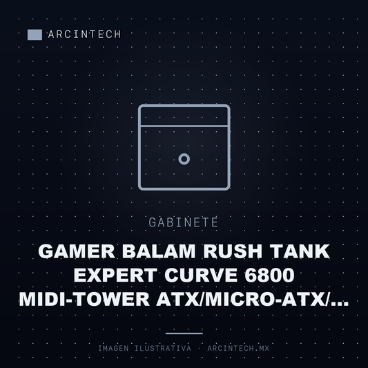 Gabinete Gamer Balam Rush Tank Expert Curve 6800 Midi-tower Atx/micro-atx/ ITX USB 2.0/3.0 sin Fuente 3 Ventiladores Instalados Negro