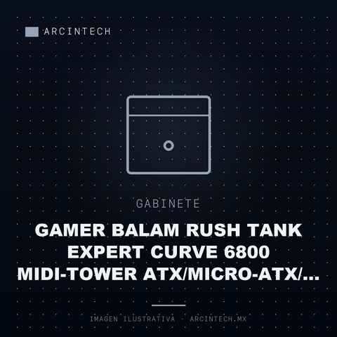 Gabinete Gamer Balam Rush Tank Expert Curve 6800 Midi-tower Atx/micro-atx/ ITX USB 2.0/3.0 sin Fuente 3 Ventiladores Instalados Negro