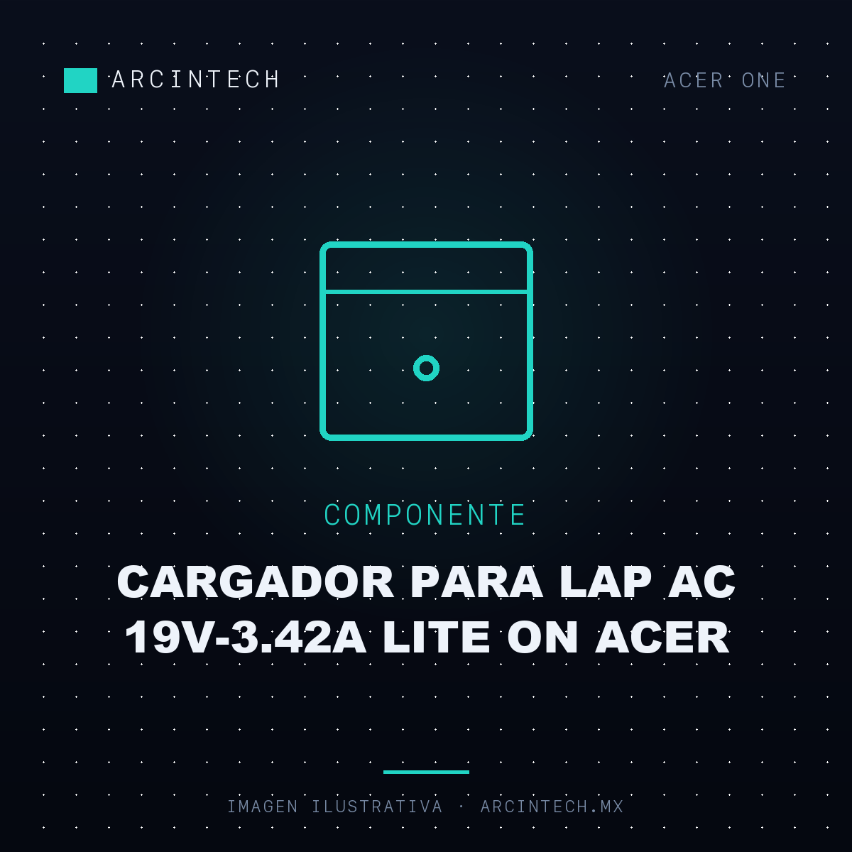 Cargador para Lap Ac 19V-3.42A Lite On Acer