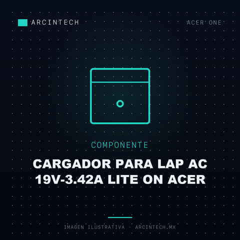 Cargador para Lap Ac 19V-3.42A Lite On Acer