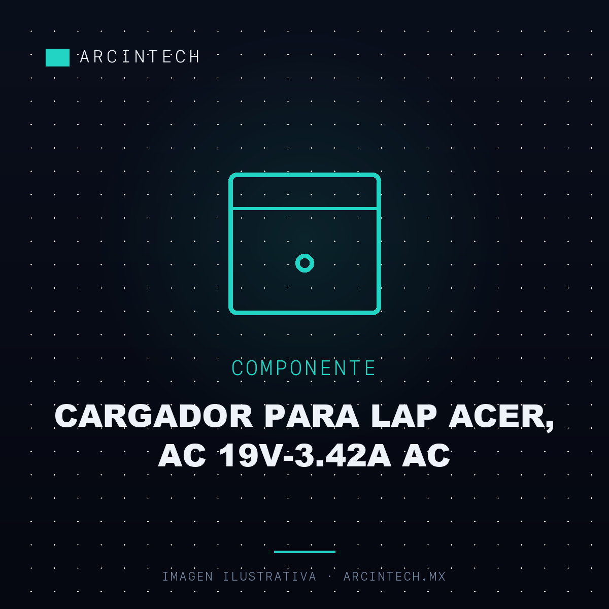 Cargador para Lap Acer, Ac 19V-3.42A Ac