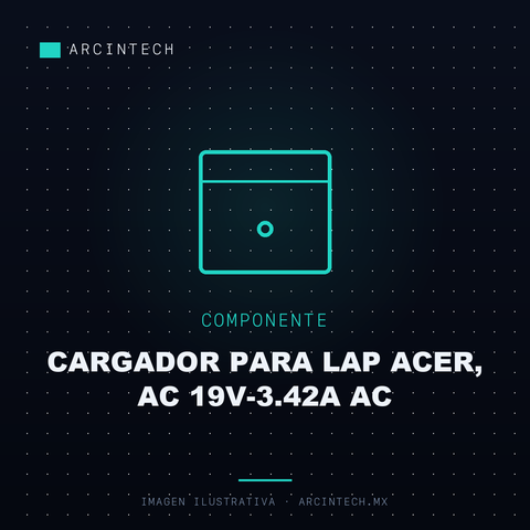 Cargador para Lap Acer, Ac 19V-3.42A Ac
