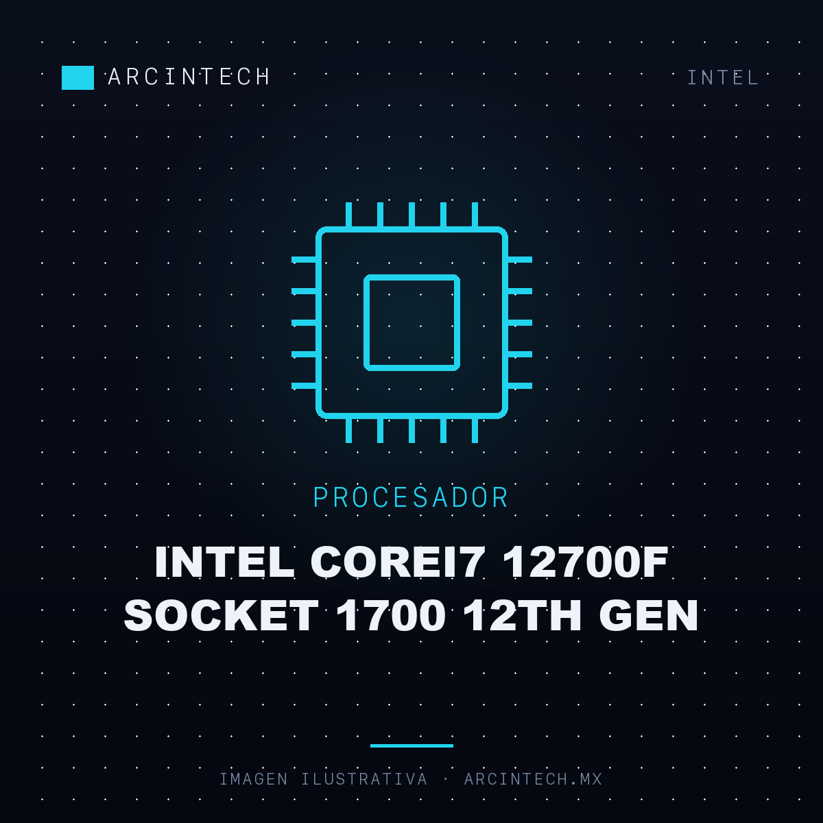 Procesador Intel COREI7 12700F Socket 1700 12TH Gen