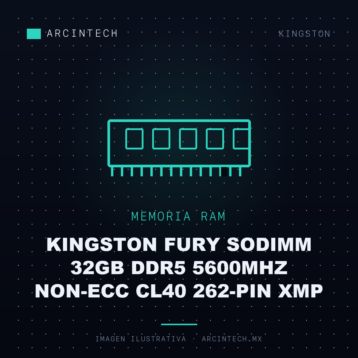 Memoria RAM Kingston Fury Sodimm 32GB DDR5 5600MHz Non-ecc CL40 262-PIN Xmp