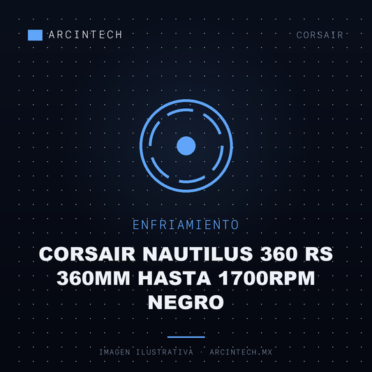 Enfriamiento Liquido Corsair Nautilus 360 Rs 360MM Hasta 1700RPM Negro