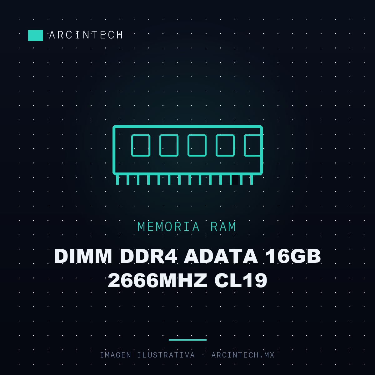 Memoria RAM Dimm DDR4 Adata 16GB 2666MHz CL19