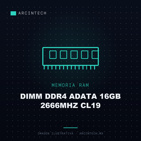 Memoria RAM Dimm DDR4 Adata 16GB 2666MHz CL19