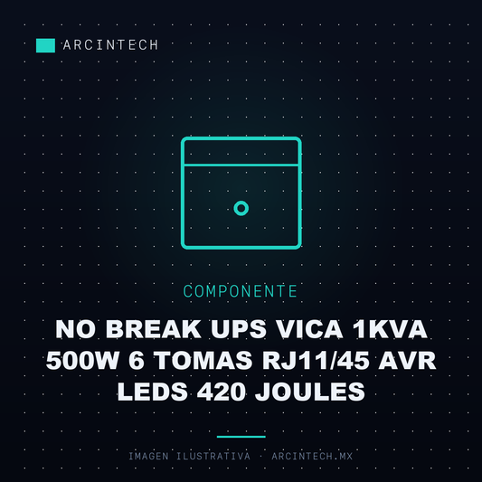 No Break Ups Vica 1KVA 500W 6 Tomas RJ11/45 Avr Leds 420 Joules