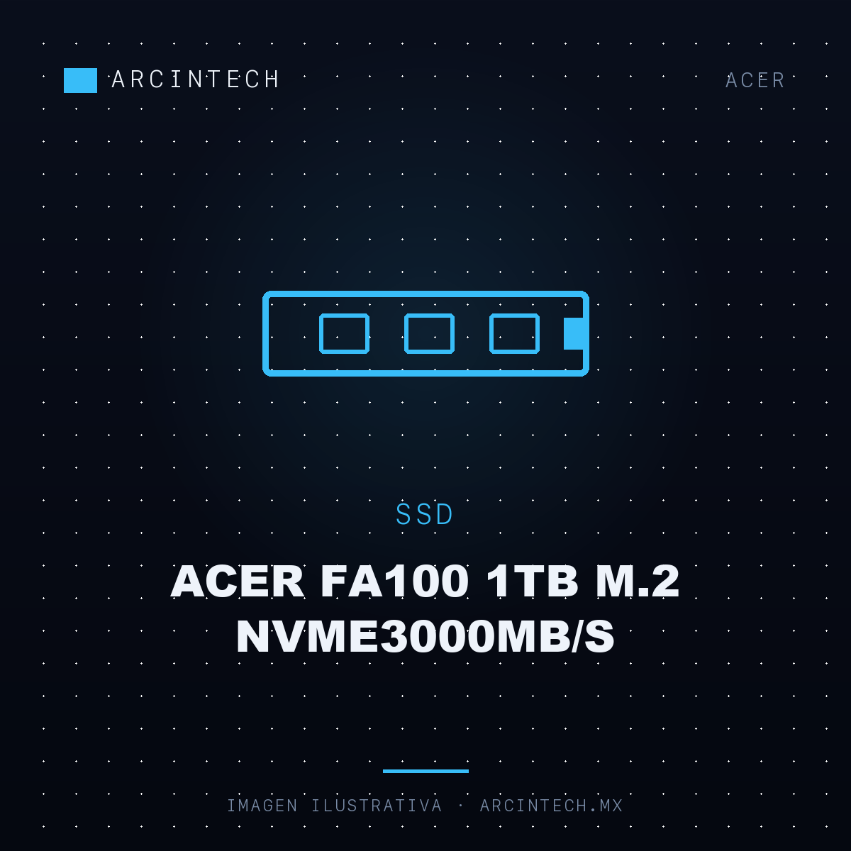 Unidad de Estado Solido SSD Acer FA100 1TB M.2 NVME3000MB/S