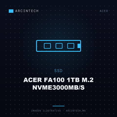 Unidad de Estado Solido SSD Acer FA100 1TB M.2 NVME3000MB/S