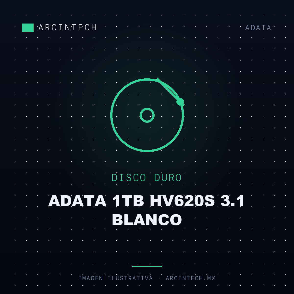 Disco Duro Externo Adata 1TB HV620S 3.1 Blanco