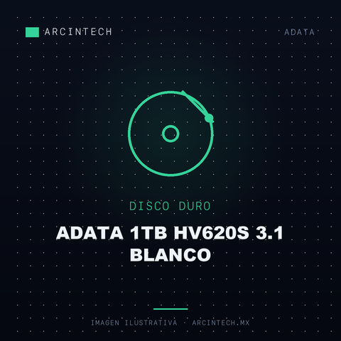 Disco Duro Externo Adata 1TB HV620S 3.1 Blanco
