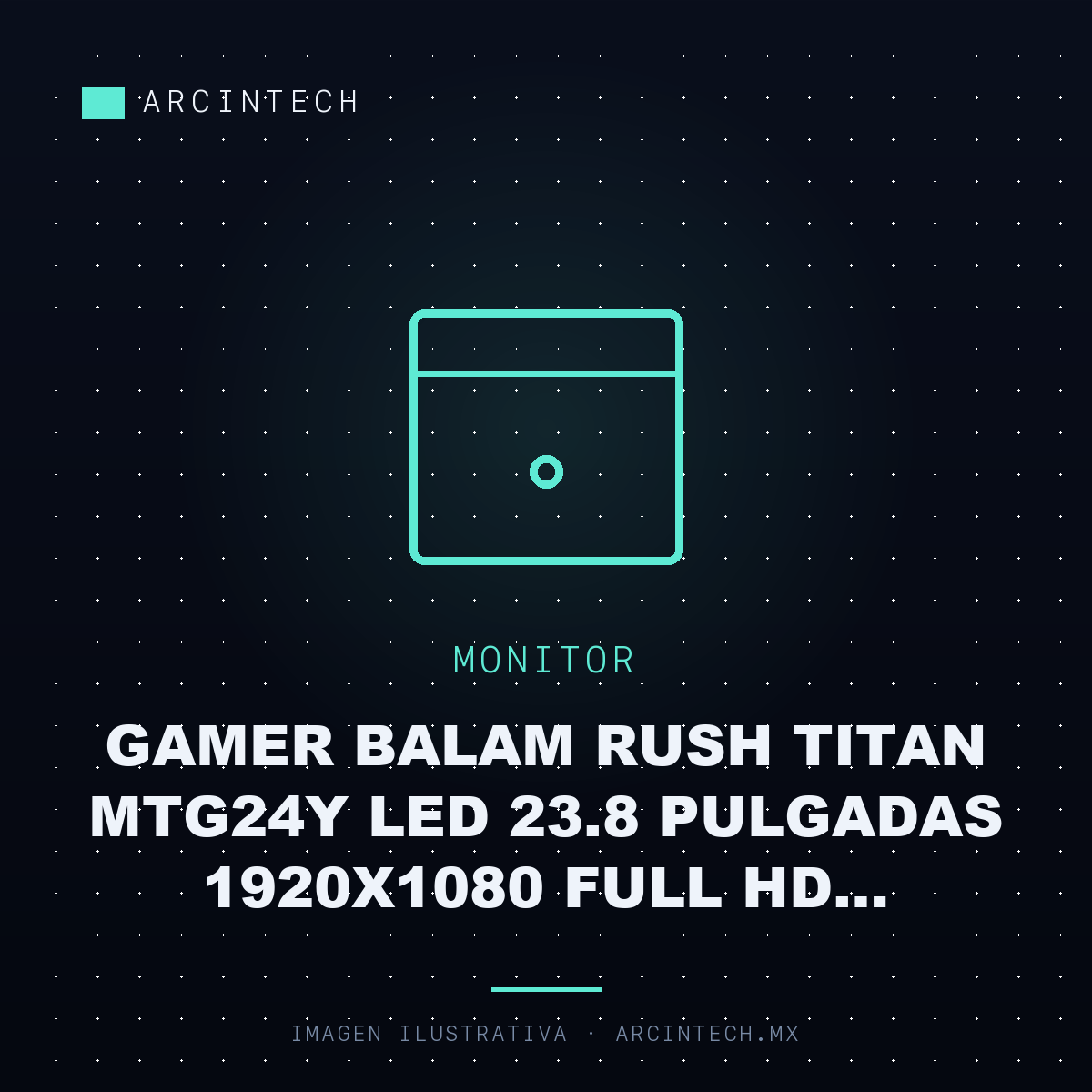 Monitor Gamer Balam Rush Titan MTG24Y LED 23.8 Pulgadas 1920X1080 Full HD G-sync/freesync 180Hz Hdmi/displayport Negro