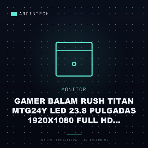 Monitor Gamer Balam Rush Titan MTG24Y LED 23.8 Pulgadas 1920X1080 Full HD G-sync/freesync 180Hz Hdmi/displayport Negro