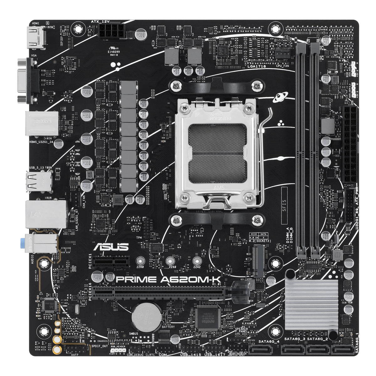Tarjeta Madre ASUS Prime A620M-K-CSM Micro-ATX Socket AM5 AMD A620 96GB DDR5 HDMI