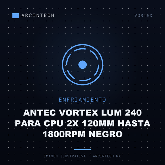 Enfriamiento Liquido Antec Vortex Lum 240 para CPU 2X 120MM Hasta 1800RPM Negro