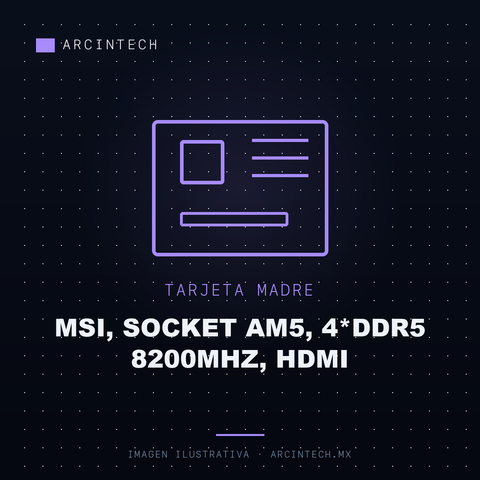 Tarjeta Madre Msi, Socket AM5, 4*DDR5 8200MHz, HDMI