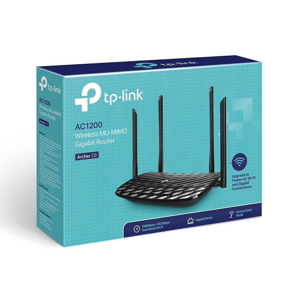 Router Inalambrico TP-Link Archer C6 Doble Banda Gigabit Wi-fi AC1200