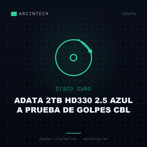 Disco Duro Externo Adata 2TB HD330 2.5 Azul a Prueba de Golpes Cbl