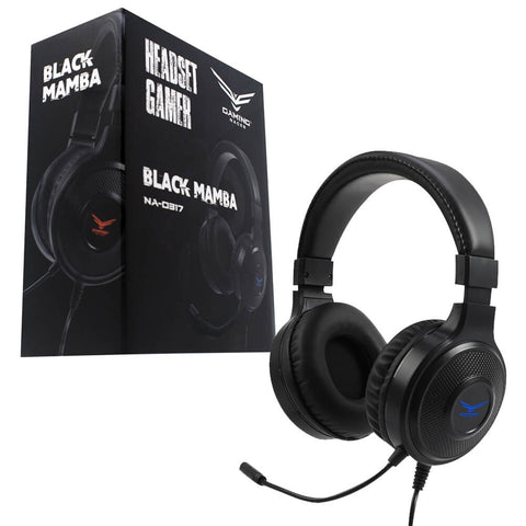 Audifonos Diadema Naceb Gamer Black Mamba Alambrico 2 Metros 3.5MM Negro
