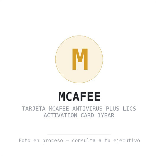 Tarjeta Mcafee Antivirus Plus Lics Activation Card 1YEAR