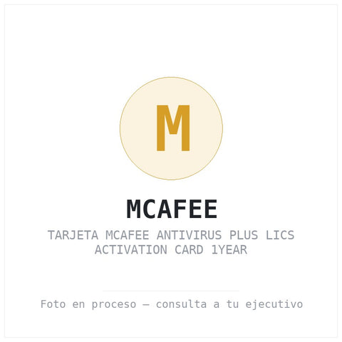 Tarjeta Mcafee Antivirus Plus Lics Activation Card 1YEAR
