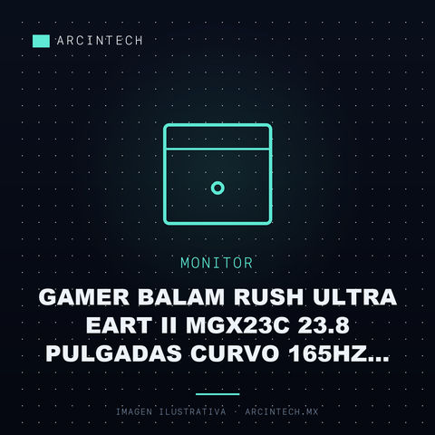 Monitor Gamer Balam Rush Ultra Eart Ii MGX23C 23.8 Pulgadas Curvo 165Hz Full HD HDMI Blanco