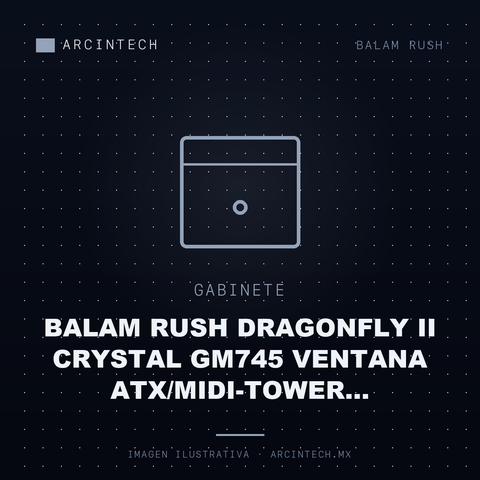 Gabinete Balam Rush Dragonfly Ii Crystal GM745 Ventana Atx/midi-tower Micro-atx/mini-itx USB 3.0/2.0 sin Fuente 4 Ventiladores RGB Instalados Blanco