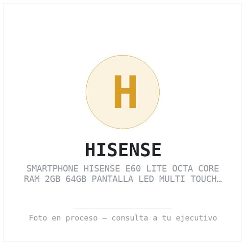 Smartphone Hisense E60 Lite Octa Core RAM 2GB 64GB Pantalla LED Multi Touch 6.5 Pulgadas HD Bluetooth 13MP Android 11 Negro (e
