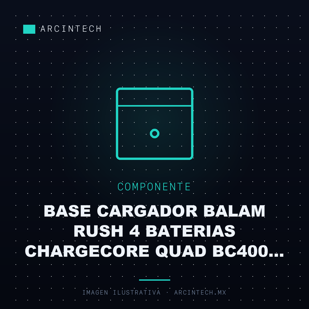 Base Cargador Balam Rush 4 Baterias Chargecore Quad BC400 1400MAH