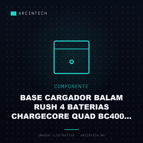 Base Cargador Balam Rush 4 Baterias Chargecore Quad BC400 1400MAH