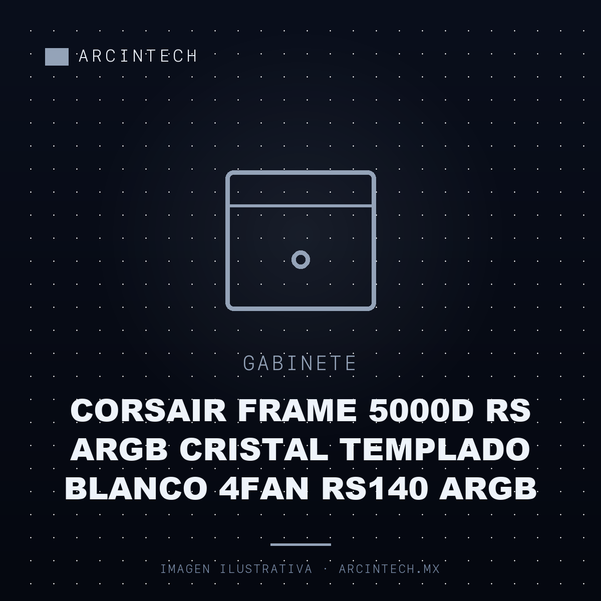 Gabinete Corsair Frame 5000D Rs ARGB Cristal Templado Blanco 4FAN RS140 ARGB