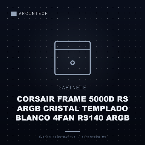 Gabinete Corsair Frame 5000D Rs ARGB Cristal Templado Blanco 4FAN RS140 ARGB