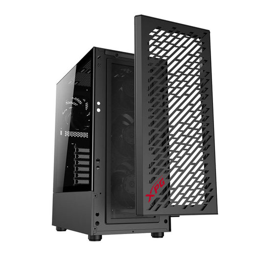 GABINETE GAMER ADATA XPG VALOR AIR MEDIA TORRE ATX VIDRIO TEMPLADO X2 USB 3.2 SIN FUENTE 4FAN NEGRO (VALORAIRMT-BKCWW)