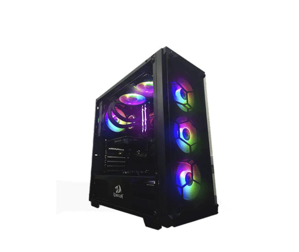 GABINETE REDRAGON WHEELJACK GC606 GAMER ATX ACERO PLATICO Y VIDRIO TEMPLADO 3VENTILADORES SIN FUENTE NEGRO(GC-606BK-3RGB)