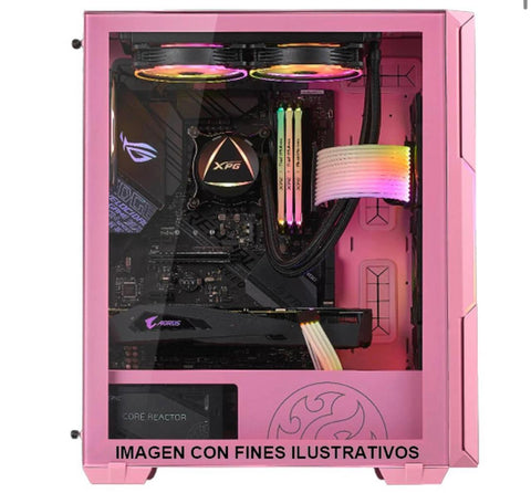 GABINETE GAMER ADATA XPG STARKER AIR ATX ARGB SIN FUENTE 2FAN  X2 USB3.0 ROSA(STARKERAIR-PKCUS)