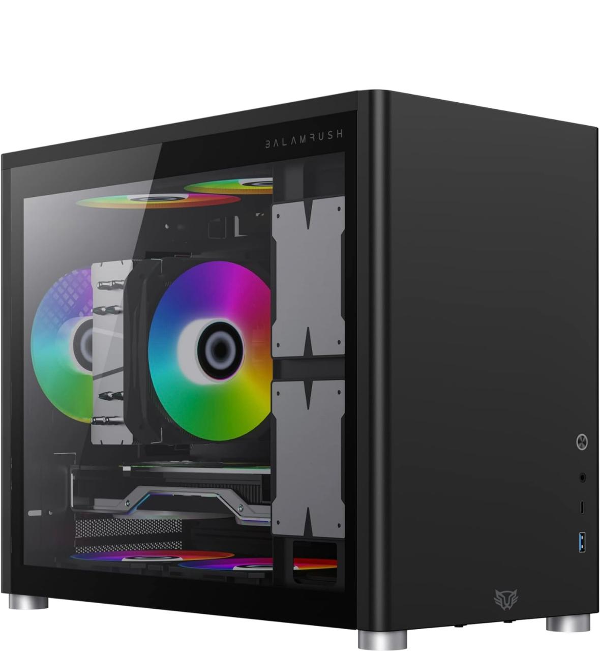 GABINETE GAMER BALAM RUSH ERIS JET GI985 MICRO TORRE SON VENTANA SIN FUENTE NEGRO (BR-934947)