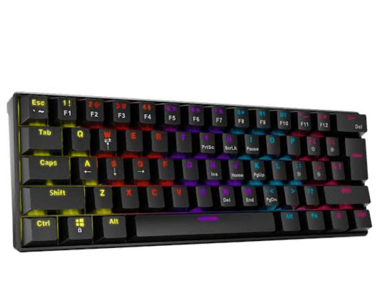 TECLADO GAMER XPG SUMMONER MINI RGB ALAMBRICO 60% TECLADO MECANICO SWITCH OUTEMU BLUE NEGRO (SUMMONERMINI61BL-BKCES)